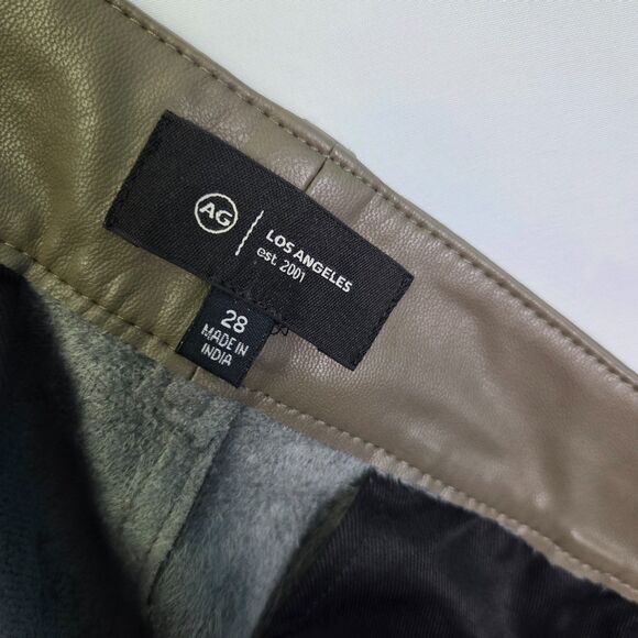 AG Adriano Goldschmied Faux Leather Pants Brown Size 28 - Picture 6 of 7